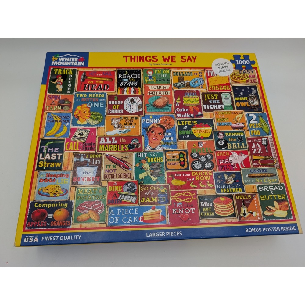 White Mountain Jigsaw Puzzle Multi Things We Say 1000 Pieces 1733 Steve Cameron